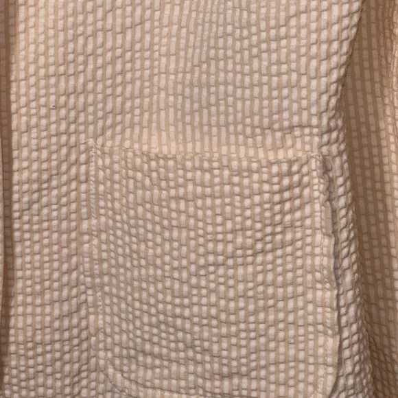 Pendleton Womens Ivory Seersucker Cotton Blazer Jacket Button Front Small - Picture 6 of 8